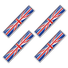 4Szt Zestaw Metalowych Emblematów Uk Flaga Dekoracyjnych Do
