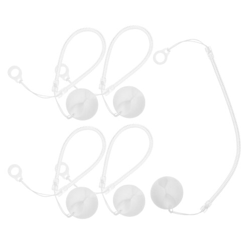 5Pz Portapenne Lanyard Con Molla Base Silicone Bianco Casa
