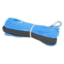 ATV UTV Trailer Winch Cable 4.8mmx15m Synthetic Fiber Waterproof 5500lbs Blue