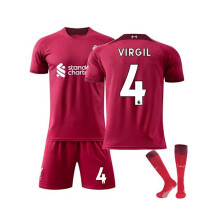 (24 (140-145 cm)) (Maillot domicile Liverpool FC 2022/23 Virgil n 4, ensemble 3 pièces pour enfants
