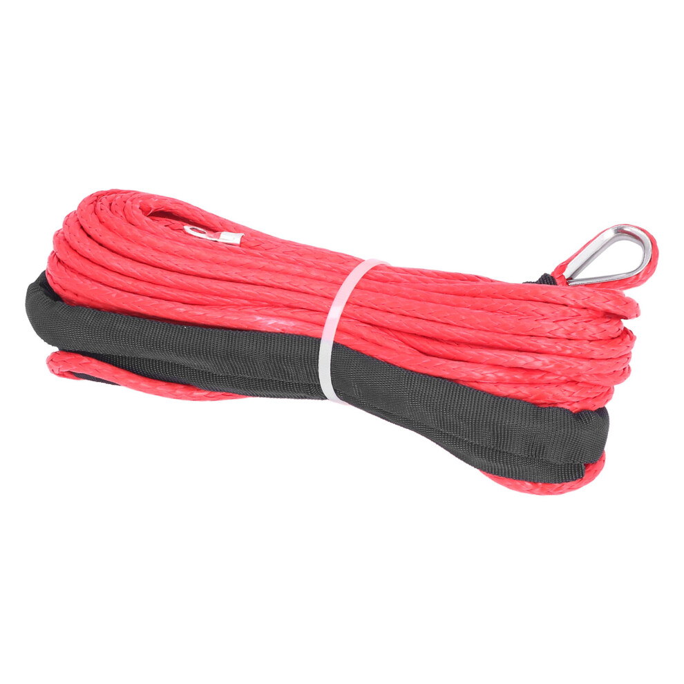 5500Lbs Waterproof Synthetic Winch Cable 4.8Mm X 15M Red For Atv & Utv 8441357846408