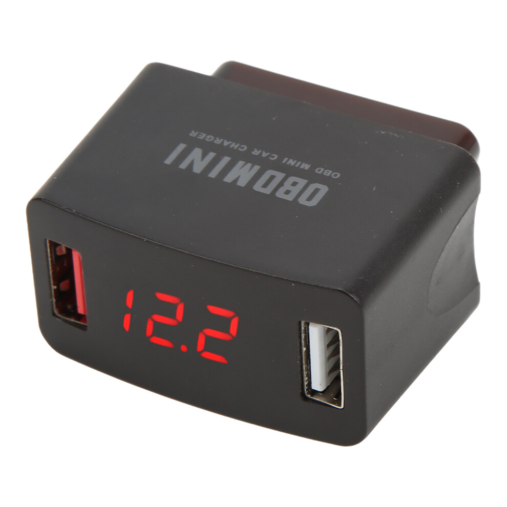 Universal Car Obd Charger Dc12-24V Dual Usb Led Display Adapter 8771357846635