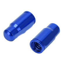 Extend Tire Life with Blue Aluminum Presta Valve Caps 1 Pair