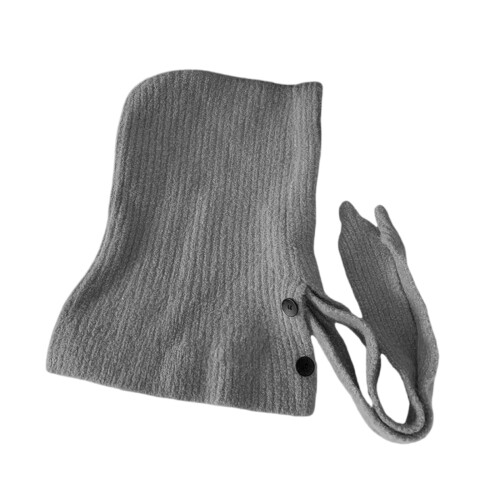 Mode wolmix sjaalmuts gebreide nekwarmer pulloverhoed voor-Grijs