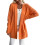 Women's Long Knitted Solid Color Cardigan-oran red L 1