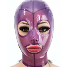 Latex Hood Rubber Full Face Mask For Men, Handmade Bondage Fetish BDSM Headwear, 68cm L-68CM