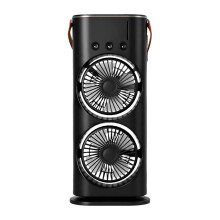 (Schwarzes Laden) Doppel Motor Wiederaufladbare Luftbefeuchter Mit LED Licht Spray Fan