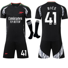 (22) Tenue extérieure Arsenal enfant/adulte, maillot de sport noir avec chaussettes, n 41 RICE n 41