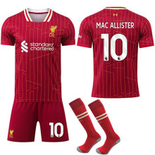 (28) Maillot de sport domicile Liverpool pour enfants et adultes avec chaussettes n 10 MAC ALLISTER