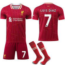 (18) Maillot domicile Liverpool enfant/adulte avec chaussettes n7 LUIS DIAZ