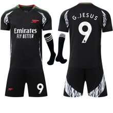 (22) Ensemble maillot extérieur Arsenal pour enfants et adultes, noir, avec chaussettes n 9 G. JESUS