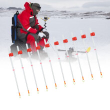 10 pezzi di punte superiori mini per canne da ghiaccio invernali, 130 mm, colore ABS