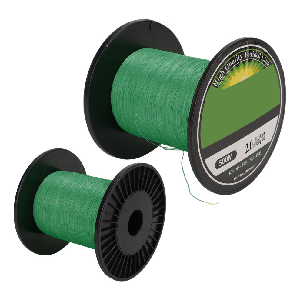 Ultra Strong Green Braided Fishing Line 500m 4 Strands, Zero Stretch-image-OPC-PMQSC6F-NEW