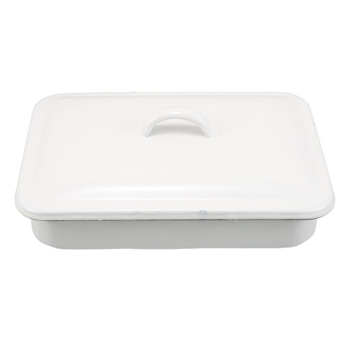 Robuster Emaille Bräter, Backform Mit Deckel Für Ofen Und Grill