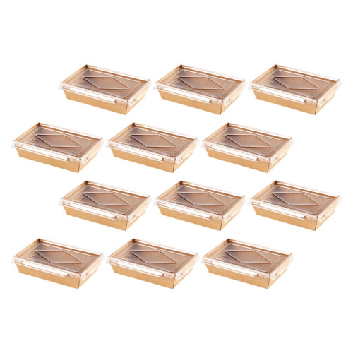 20Sets Robuste Khaki Einweg-Lebensmittel-Box Pet+papier Aufbewahrung