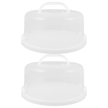 2Stk Transparente PP Kuchenbox Mit Deckel Und Griff, Wiederverwendbar