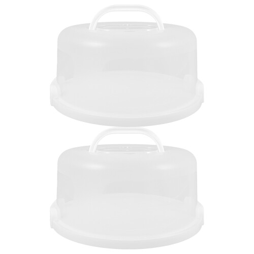 2Stk Transparente PP Kuchenbox Mit Deckel Und Griff, Wiederverwendbar