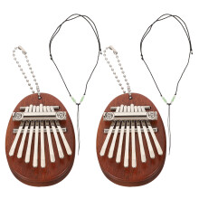 2Sets Kompaktes Kalimba Daumenklavier 8 Tasten Sapele Holz