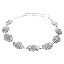 Metall Concho Gürtel Damen Boho Western Hüftkette Silber