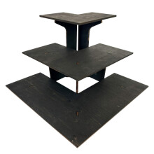 1Set Holz Verkaufsdisplay Eckregal Portable 3- Tischregal Schwarz