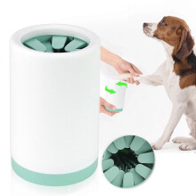 (Green, Small) Paw Cleaner Portable Removable Soft Silicone Bristles Brush Dog Paw Cleaner with Towel for Pet Massage Dirty Claws 2024 New