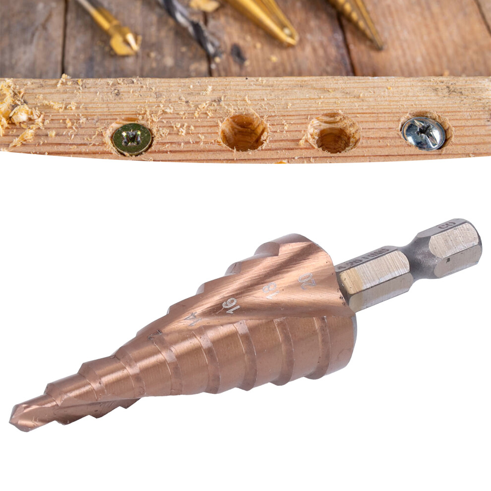 Titanium Plated Step Drill Bit 4-20Mm, 6.35Mm Shank, Spiral Hss 4051357851421