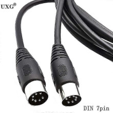 (As show, 1.5M) 7 Pin DIN MIDI Cable Male to Male Interface - Available in 1m, 1.5m, and 3m Lengths for Music Controllers and Equipment