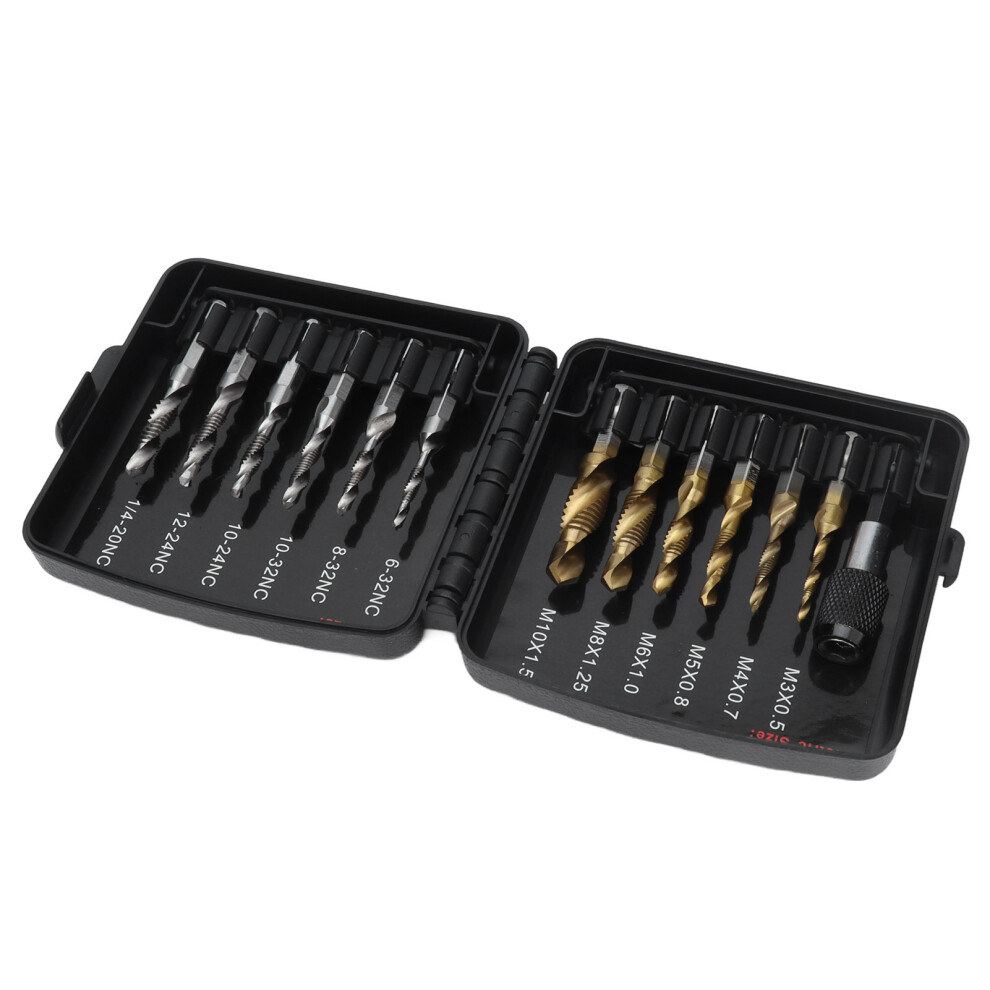 Combined Tap Drill Set Hss Ti-Plated, Metric M3-M10, 1/4In Shank 7641357852510