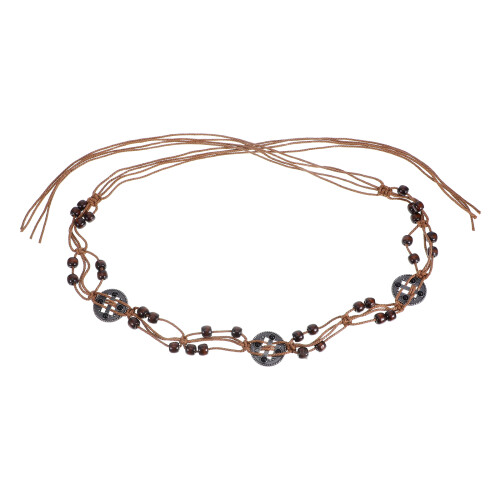 Boho Taillengürtel Baumwollseil Mit Holzperlen
