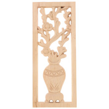 Handgeschnitzte Holz-Eckapplikation Möbeldekor Beige DIY Design