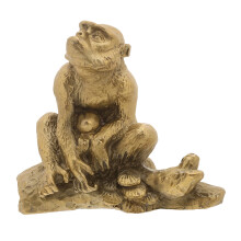 Kunstvolle Messing Affenfigur Kleines Tier Ornament Gold