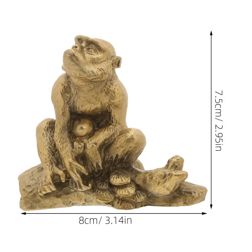 Kunstvolle Messing Affenfigur Kleines Tier Ornament Gold 1