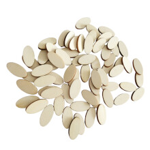 300Stk Oval Holzstücke Rohlinge Beige Für Handgemachte Bastelideen