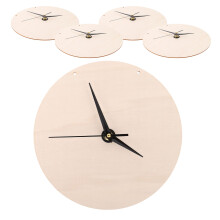 5Set Holz-Uhr Mit Lautlosem Uhrwerk Für DIY Basteln