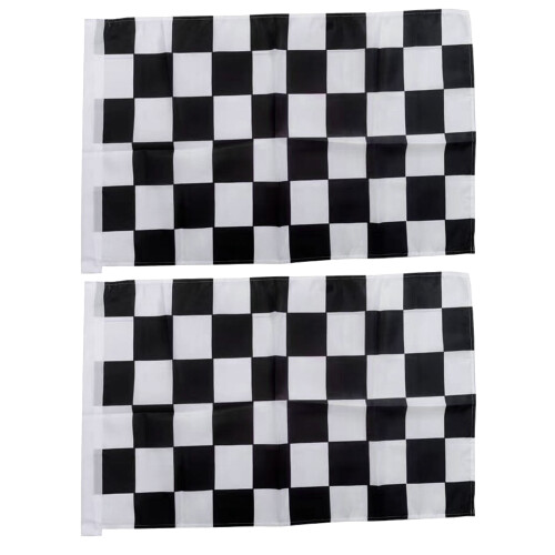 2Stk Hochsichtbare Karierrennflaggen Robustem Polyester