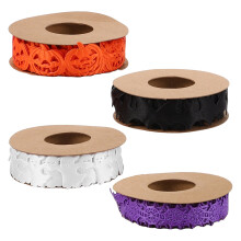 4Stk Halloween Dekoband Set Polyester Für Geschenk Party Schwarz