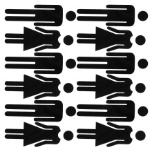 6Pares Carteles De Negro De Acrílico Autoadhesivos Para Oficinas