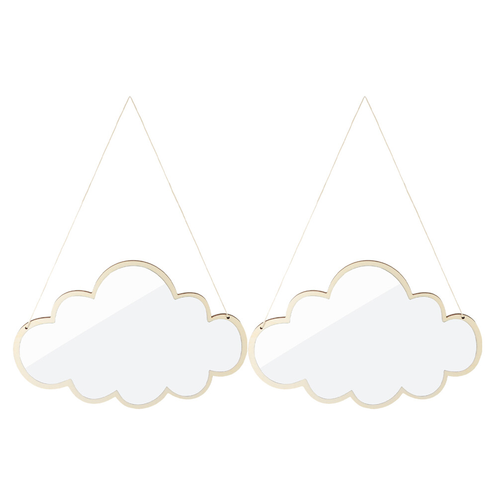 2Pcs Wall Mirrors Acrylic Wood Frame For Playroom Totority