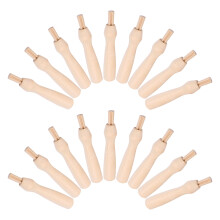 18Pcs Lightweight Khaki Wooden Felting Tool Handles for Wool Crafts