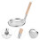 Nonstick Aluminum Crepe Pan Silver Flat Griddle Pan Wood Handle 10