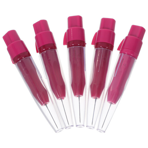 5Pcs Precise Needle Felting Tools with Rosy Pen Handle for Craft Use