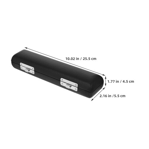 2Pcs Black Piccolo Case Hard PU Flute Storage Box Portable 1