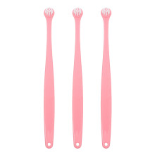 3Pcs Soft Pet Toothbrush Pink Pp+tpr Round Brush for Small Dogs Cats