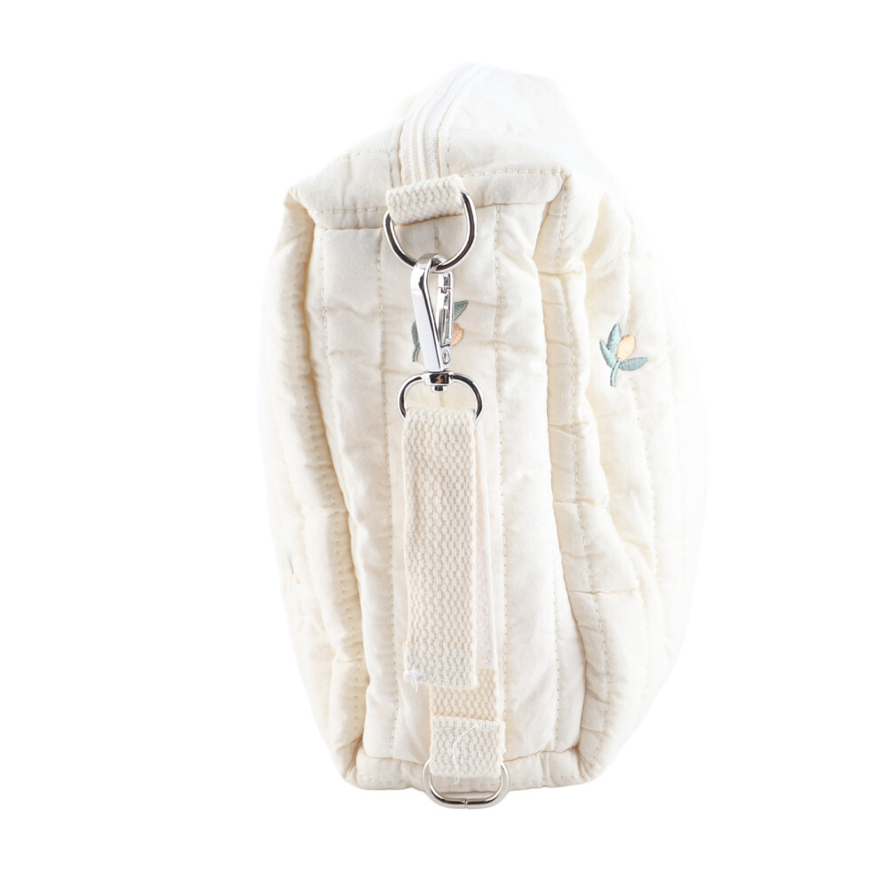 Multifunctional Portable Baby Diaper Bag with Cute Olive Embroidery