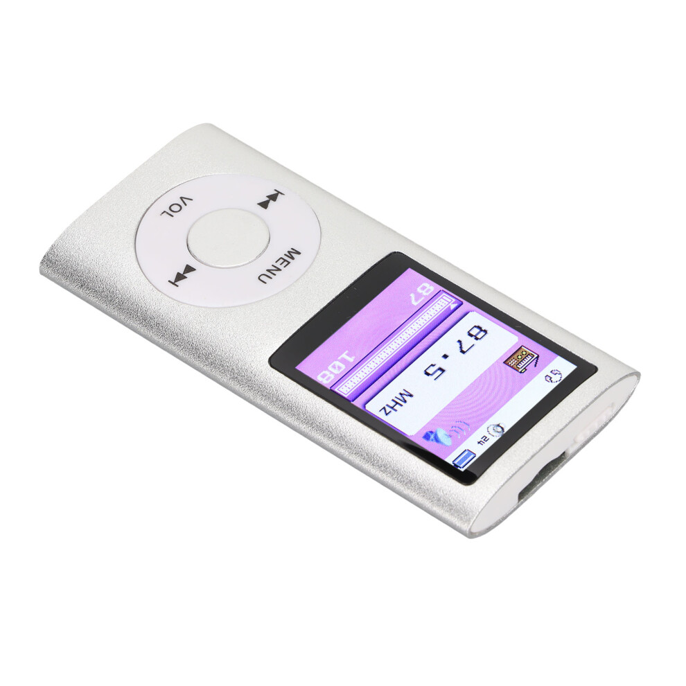 1.8 Inch Color Screen Mp3 Player 64Gb Expandable Portable Music Silver 8491357855108