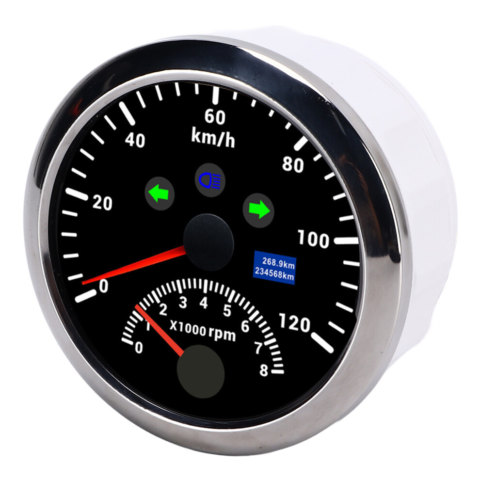 85Mm Gps Speedometer Tachometer 0-120Km/H 0-8000Rpm Backlight Red 8451357855744