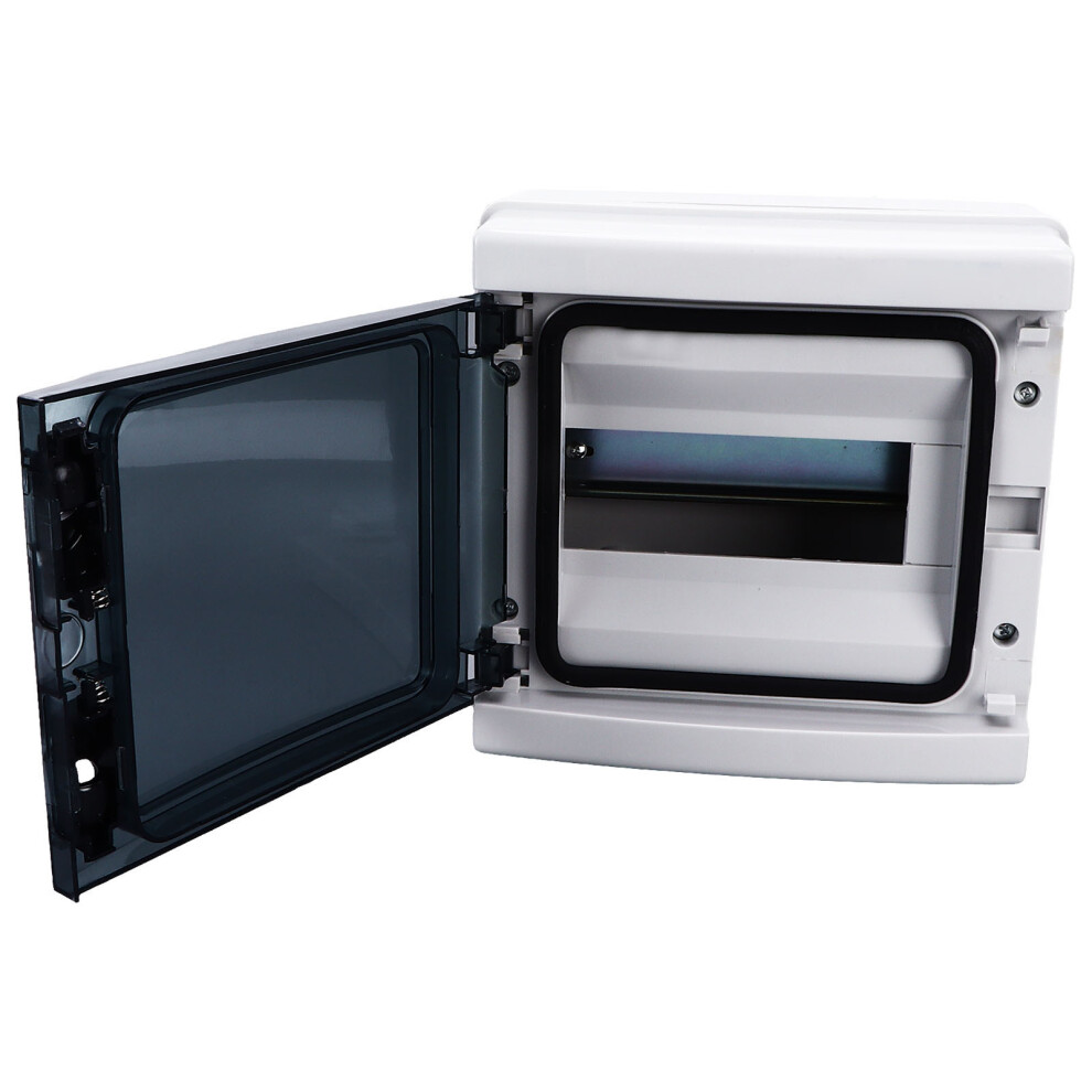 Waterproof 8-Way Din Rail Distribution Box Ip65 Transparent Cover 215X210x100mm 5071357857086