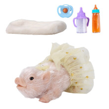 Educational Silicones Pig Toy With Nursing-Yellow skirt 6 piece