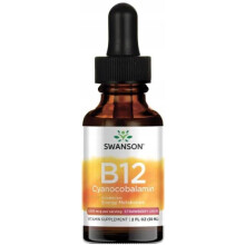 Vitamine B12 Cyanocobalamine 1000 mcg - Fraise 59 ml Liquide Swanson Health Products