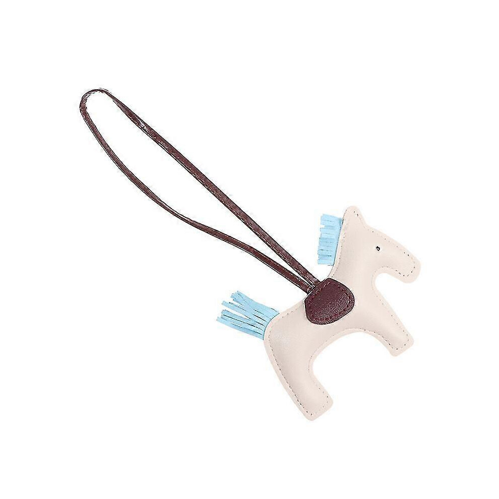 Kikidex (As Show, ) Handmade Pu Leather Horse Keychain Animal Key Chain For Women Bag Keychain Charm Black